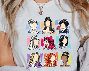 Retro Princess Shirt, Disney Princess Shirt, Princess Characters Shirt, Disney Girl Trip, Disneyland Shirt, Disney Group Tee