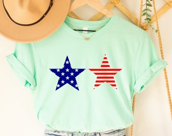 Sterren en strepen shirt, retro Amerikaanse vlag, 4 juli shirts, sterren vrede en strepen retro, Amerikaanse vlag shirt, 4 juli, Merica