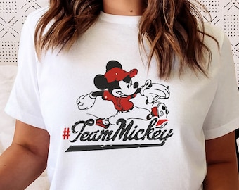 Team Mickey Shirt, Mickey Baseball Shirt, Mickey Shirt, Disney Baseball Shirt, Baseball Fan Shirt, Disneyland Trip Shirt, Gift For Him