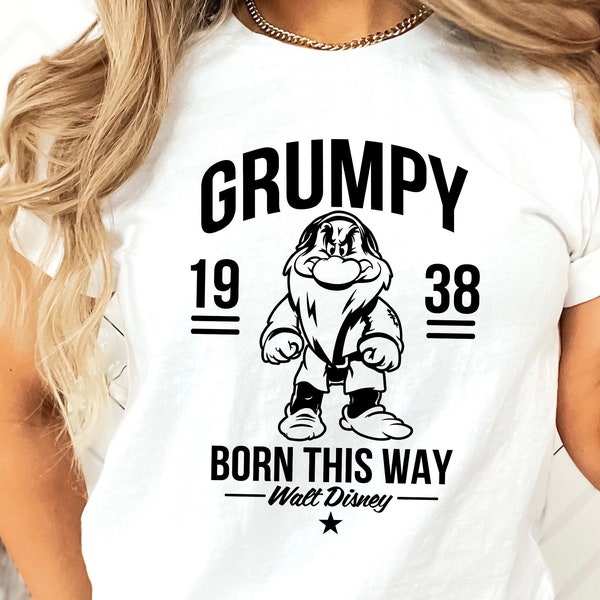 Camisa Vintage Grumpy, Camisa Grumpy 1938, Camisa de los Siete Enanos, Camisa de Disney, Camisa de Disneyland, Camiseta de Disney World, Camisa de Disney familiar a juego