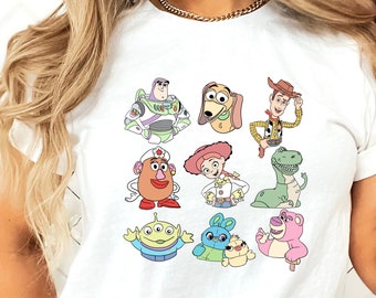 Retro Disney Toy Story Characters Shirt, Disney Toy Story Shirt, Toy Story Woody T-Shirt, Buzz Lightyear Shirt, Disney Family Matching Shirt
