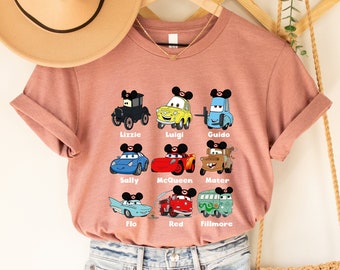 Camiseta de Disney Car Pixar, camiseta de Disney Cars, camiseta Retro Vintage Lighting Mcqueen, camiseta de cumpleaños de Cars