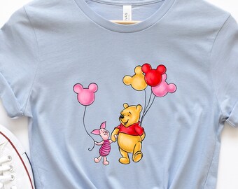 Winnie The Pooh Shirt, Piglet Shirt,Pooh Bear Shirt,Mickey Ears Shirt, Mickey Balloon Shirt, Disney Couple Shirt, Birthday Tee Shirt