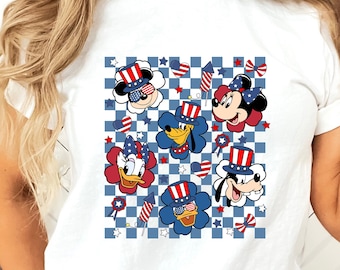 Vintage Disney 4 luglio 2023 Camicia, Topolino e amici 4 luglio 2023 Camicia, Libertà Disney, Camicia Indipendenza Disney