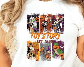 Camisa vintage de Halloween de Toy Story, camisa de Halloween de Disney, camisa de Halloween de Toy Story, camisa de temporada espeluznante de Disney, camisetas familiares de Halloween