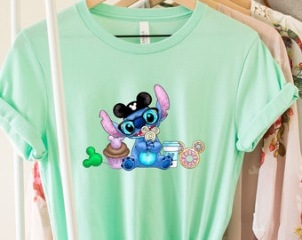 Disney Stitch Shirt, Lilo & Stitch Shirt, Disney Snacks, Stitch With Snacks Shirt, Party Stitch Tee, Mickey Stitch Tee, Disney Family Shirts