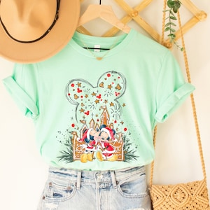 Mickey and Minnie Christmas Shirt, Disney Christmas Shirt, Christmas Castle Shirt, Watercolor Disney Castle Shirt, Mickey Ears Shirt