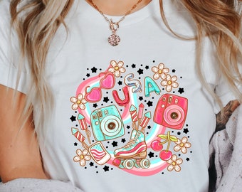 Camisa retro de EE. UU., Camiseta del 4 de julio, Camisa divertida del 4 de julio, Camisa patriótica de América, Camisa de la independencia para mujer