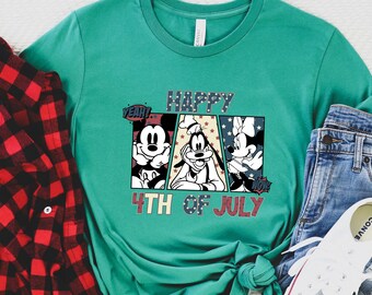 JMickey and Friends USA Shirt, camisas de la bandera del 4 de julio, bandera de Mickey USA, camisas del 4 de julio de Disney, camisas a juego de Disney, viaje de Disney