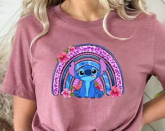 Stitch Shirt, Ohana Shirt, Stitch Rainbow Shirt,Disney Shirt, Lilo And Stitch Shirt, Ohana Means Family Shirt, Hawaii Shirt, Gift For Her