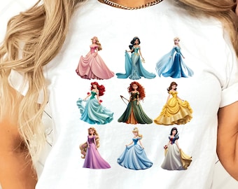 Disney prinsessskjorta, prinsesskjorta, Disney-skjorta, Disney semesterskjorta, Disney reseskjorta, Disney familjeskjorta, Disneyland-skjorta