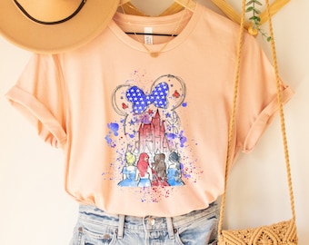 Castle 4th Of July Princess Shirt, Disney 4th Of July Shirts, Independence Day, Disney Castle Tee,4th Of July Shirt