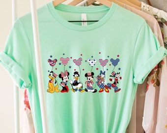Camicia Disney 4 luglio, Topolino retrò e amici Camicia a scacchi 4 luglio 2023, Libertà Disney, Camicia Indipendenza Disney