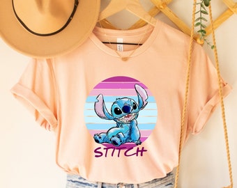 Camisa de puntada de Disney, camisa de puntada y ángel, regalo de cumpleaños, camisa personalizada de Disney, camisa de pareja de Disney, camisa de la familia de Disney, camisa de niño de Disney