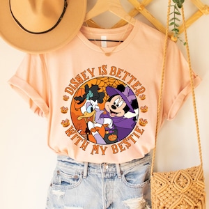 Minnie And Daisy Halloween Shirt, Disney Is Better With My Bestie Shirt, Retro Halloween Shirt, Best Friends Minnie and Daisy Shirt