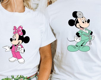 Doctor Mickey and Nurse Minnie Shirt, Disney Nurse Shirt, Stethoscope Nurse Shirt, Stethoscope Shirt, Nurse Gift, Disney Shirt