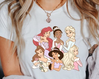 Chemise Princess Squad, chemises Disney Squad, chemises Disney assorties, chemises de vacances Disney, chemises princesse Disney, chemises princesse familiales