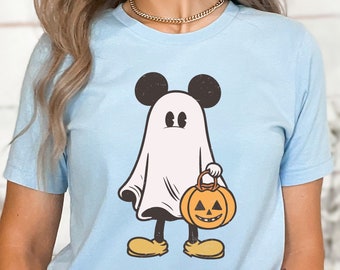 Camisa vintage de Halloween de Mickey Mouse, camisa de Halloween de Disneyland, camisa de Mickey Ghost, camisa de Halloween de Disney, regalo de Halloween