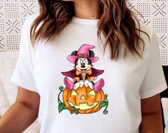 Camisa de Minnie Halloween, camisa de bruja de Minnie, camisa de calabaza, camisa de Halloween, camisa de Halloween de Disney, camisa Boo de Disney, camisa de temporadas espeluznantes