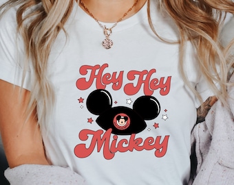 Hey Mickey Shirt, Mickey Ears Shirt, Disney Shirt, Retro Disney Mickey Mouse Shirt, Disneyworld Shirts Familie, Disneyland Shirt
