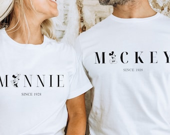 Minnie Mickey Matching Shirt, Couple Disney Shirt, Matching Tee, Disneyland Apparel, Gift Idea For Couples, Couple Shirts, Custom Tee