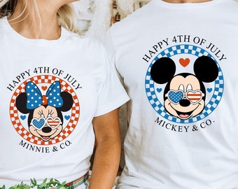 2023 Independence Day, Mickey And Minnie 4th Of July Shirts. 4th Of July Couples Shirt, Disney Couples Shirts, Mickey And Minnie Shirts