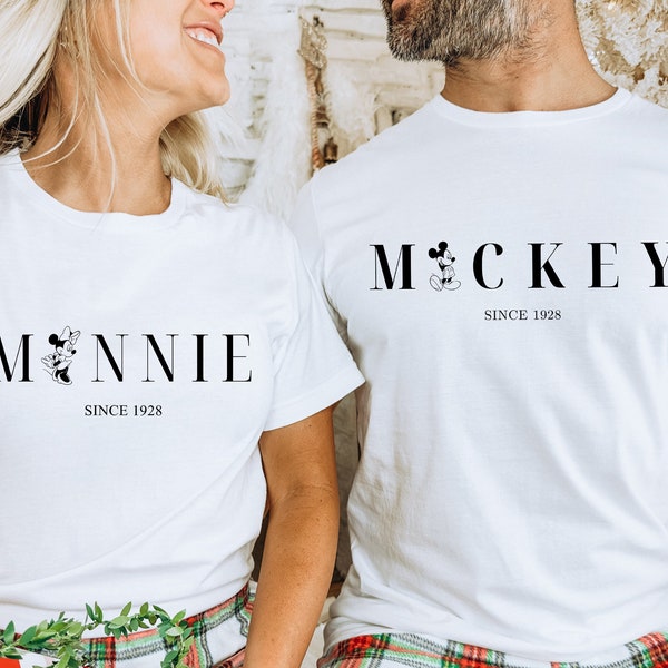 Minnie Mickey Matching Shirt, Couple Disney Shirt, Matching Tee, Disneyland Apparel, Gift Idea For Couples, Couple Shirts, Custom Tee