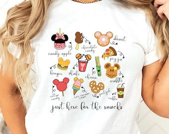 Solo aquí para la camisa de bocadillos, camisa de bocadillos de Disney, camiseta de viaje familiar de Disney, camisas divertidas de vacaciones de Disney, camisas divertidas de bocadillos de Disney