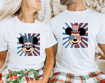 Disney American Flag Shirt, Disney Custom shirts, Matching Disney Shirts, Minnie Mickey Shirt, Disney Cute Shirt, Disney 4th of July