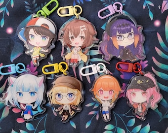 VTuber Hololive 2.5" Glitter Epoxy Acrylic Charms