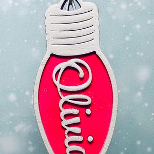Personalized Christmas Light Ornament
