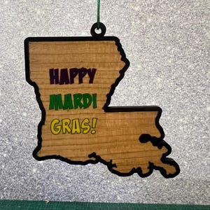Louisiana Happy Mardi Gras Ornament