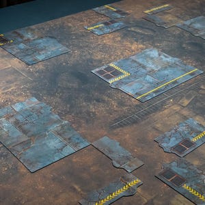 11th Edition 40k Industrial Ruins Terrain Base Set (Full Color Neoprene or Raw MDF)