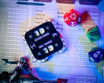Fahrzeug Hülle und System Strain Tracker | Star Wars RPG Raumschiff Hilfe | Schwarzes Acryl