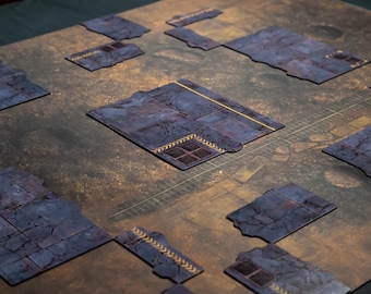 11th Edition 40k Industrial Ruins Terrain Base Set (Printed or Raw MDF)