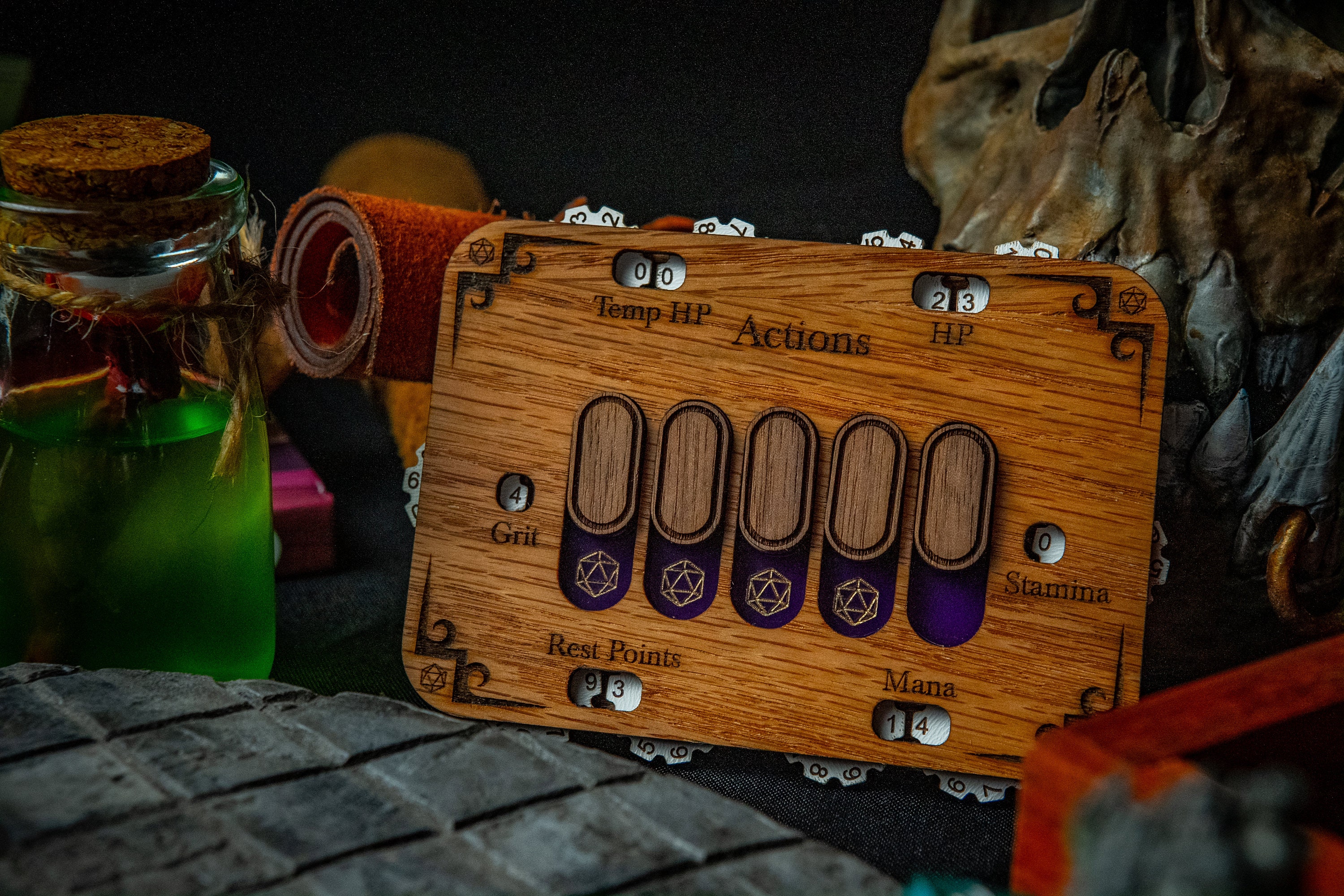 DC20 Switchboard Action Tracker: Oak & Walnut