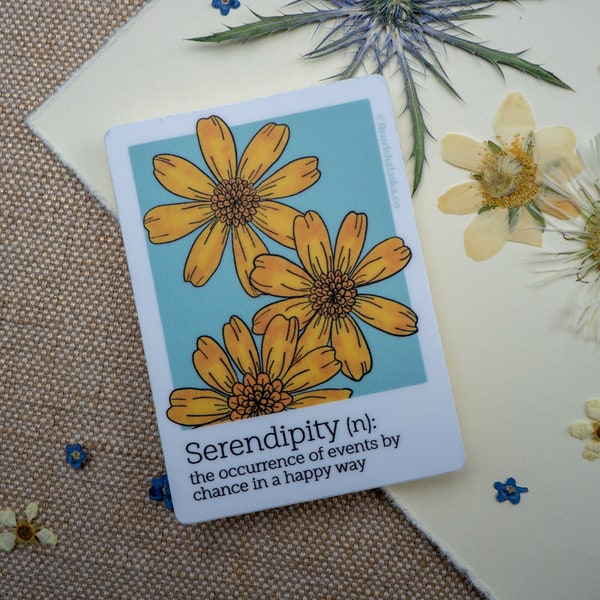 Serendipity Floral Polaroid Vinyl Sticker