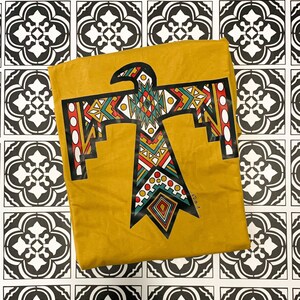 Geometric Thunderbird Tee, Aztec, Red White Turquoise, Western, Rustic Shirt image 2