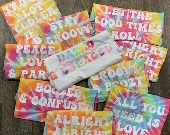 Tie Dye Bachelorette Matching Tees: Dazed and Engaged Party Shirts