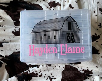 Personalized Barnyard Photo Storage Box: Baby Keepsake Organizer
