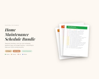 Programme d'entretien de la maison | Journaux saisonniers, des pièces et des appareils électroménagers (téléchargement numérique)