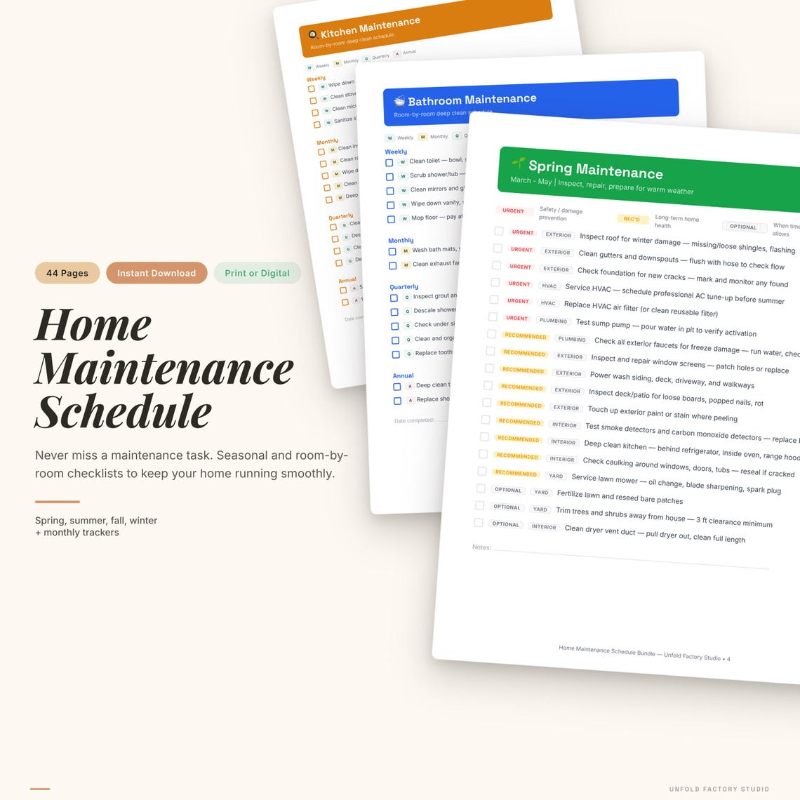Home Maintenance Schedule Bundle