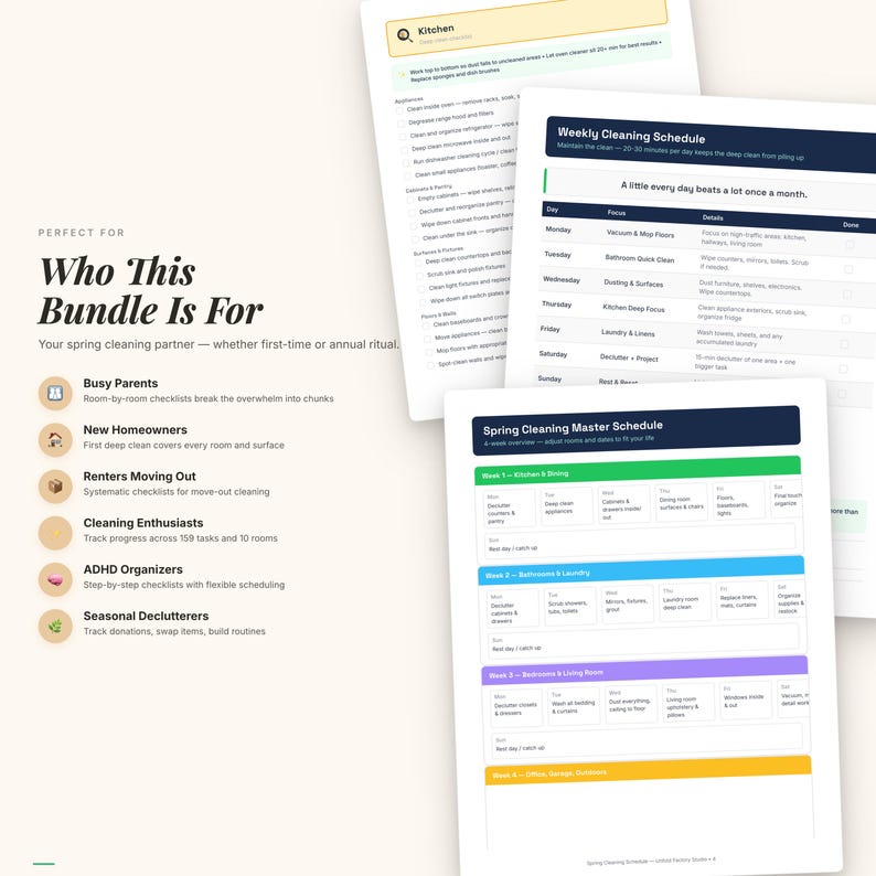 Spring Cleaning Checklist Bundle | Room-by-Room Deep Clean Planner (Digital Download) image 9