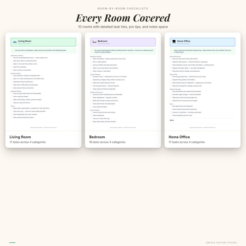 Spring Cleaning Checklist Bundle | Room-by-Room Deep Clean Planner (Digital Download) image 4