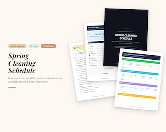 Liste de contrôle pour le ménage de printemps | Planificateur de nettoyage en profondeur pièce par pièce (PDF)