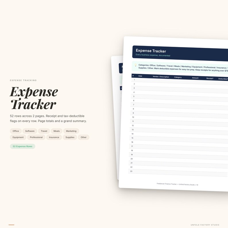 Freelancer Finance Tracker | Client, Invoice, Expense, Tax PDF Planner image 5