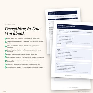 Sleep Optimization Workbook | Daily Log, Hygiene Checklist, CBT-I (Digital Download) image 7