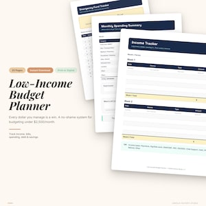 Budgetplanerare för låga inkomster | Lönespårare, Snap EBT-logg (US Letter pdf)