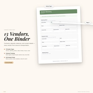 Wedding Planner Binder | Budget, Guest List, Timeline, Seating Chart (Digital Download) image 7