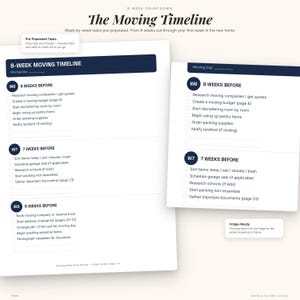 Moving Planner Bundle | 44-Page Checklist, Budget Tracker, Box Labels (PDF) image 2
